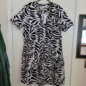 Chico's Black and White Patterned Dress